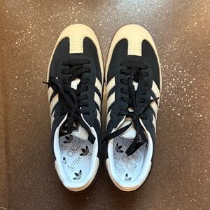 Adidas Black and Cream Classic Sneakers